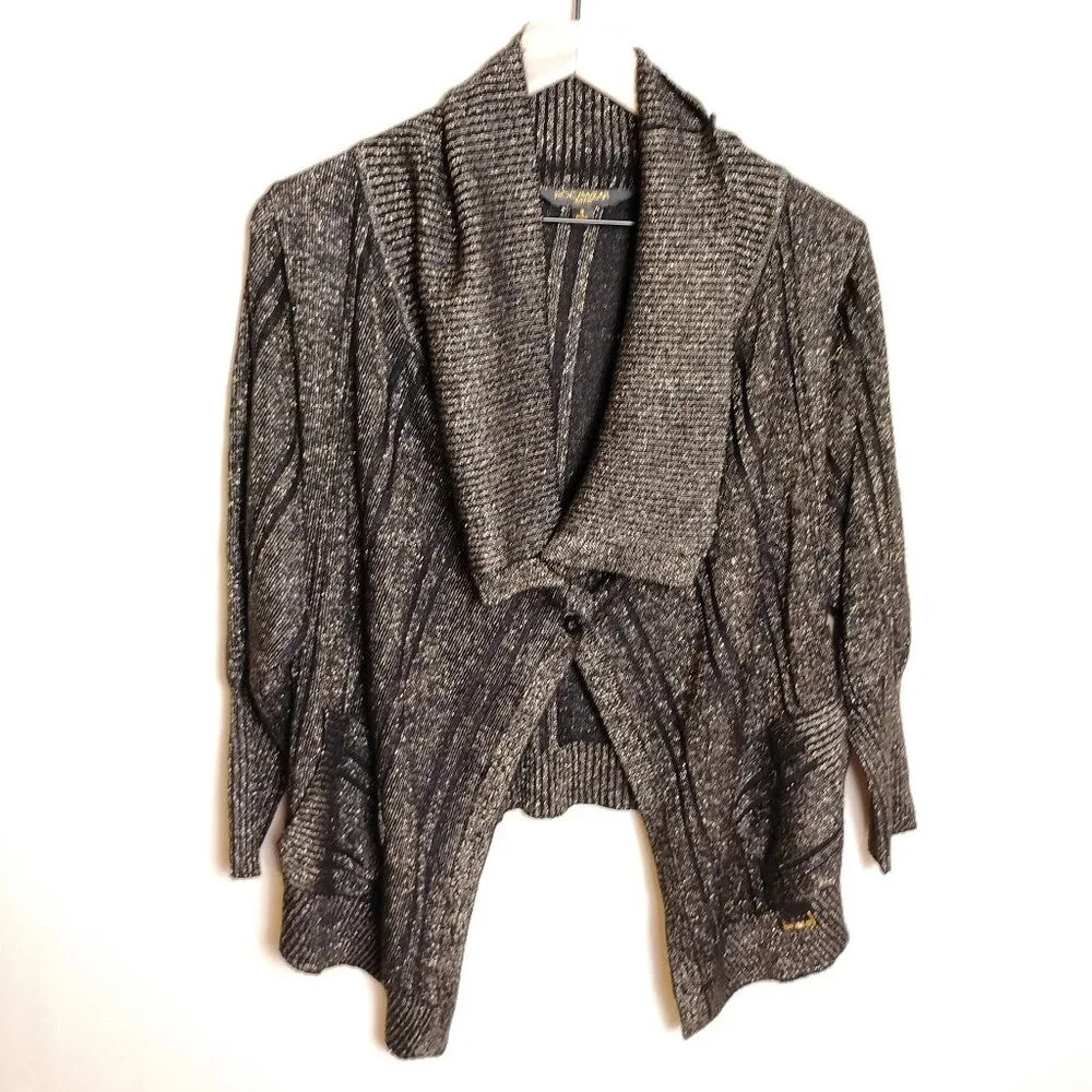 Rocawear Vintage Black and Gold Shimmer Cardican, Small